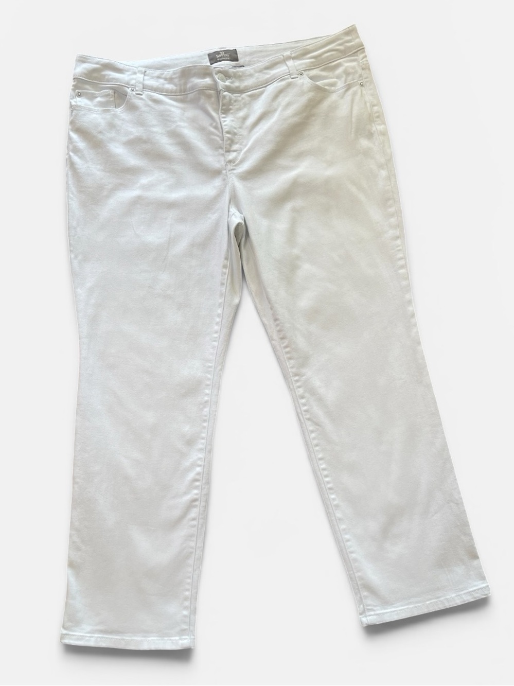 Chico’s So Slimming White Jeans Sz 4 Short | 20 XXL Straight Leg Stretch